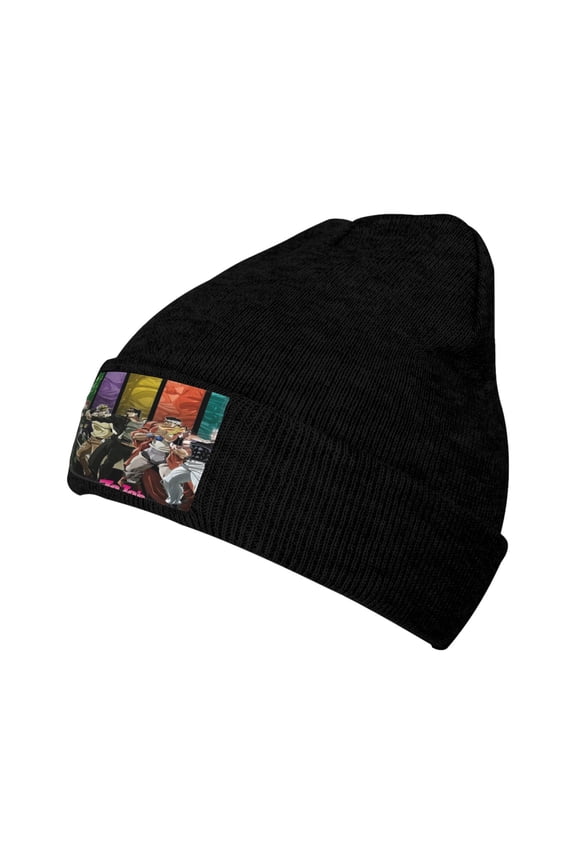 Women Men JoJo Bizarre Adventure Beanies Graphic Knitted Hat Women Winter Soft Warm Cap