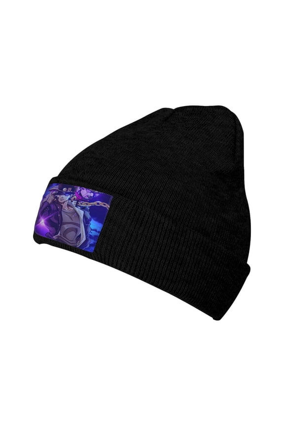 Women Men JoJo Bizarre Adventure Beanies Graphic Knitted Hat Women Winter Soft Warm Cap