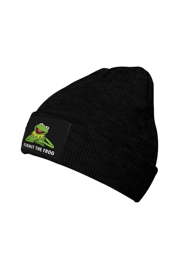Women Men Kermit The Frog Beanies Graphic Knitted Hat Women Winter Soft Warm Cap