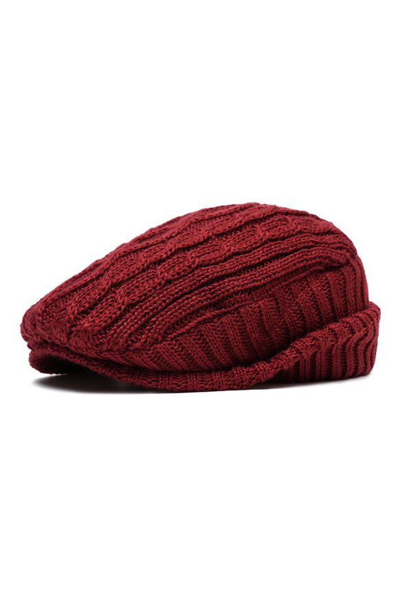 Women Men Knitted Crochet Winter Warm Beret Hat Painter Newsboy Ivy Beanie Flat Cap