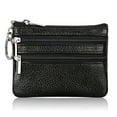 thumbnail image 1 of Women Men Leather Coin Purse Card Wallet Clutch Double Zipper Small Change Bag, 1 of 11