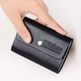 thumbnail image 1 of Women Men Leather Pocket 26 Slots Bits Credit ID Card Organizer Wallet Card Holder Bag Coin Purse ID Credit Card Holder Credit Card Cover BLACK, 1 of 8