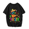thumbnail image 1 of Women Men Let's Fiesta Cinco De Mayo T-Shirt Mexican Casual Cute Graphics Shirts Short Sleeve Tops Gift Summer Tee Black 3X-Large, 1 of 3