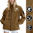 thumbnail image 1 of Women Men Lightweight Waterproof Rain Jacket with Hood Windbreaker Breathable for Hiking Cycling Outdoor Fashion Print Jacket, 1 of 9