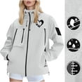 thumbnail image 1 of Women Men Lightweight Waterproof Rain Jacket with Hood Windbreaker Breathable for Hiking Cycling Outdoor Fashion Print Jacket, 1 of 9