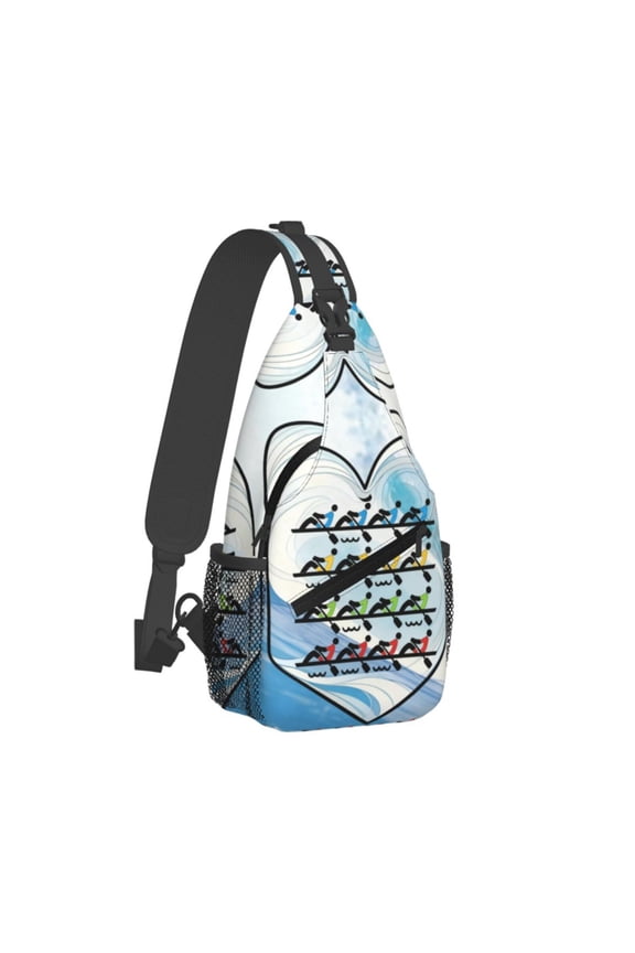 Women Men Love Rowing In Sea Crossbody Sling Bag Casual Chest Bakpack