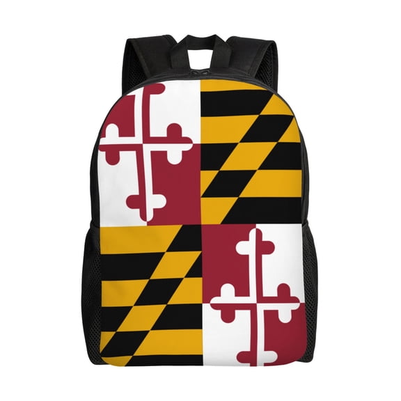 Women Men Maryland Flag Backpack Lightweight Rucksack Casual Daypack For Laptop Trave