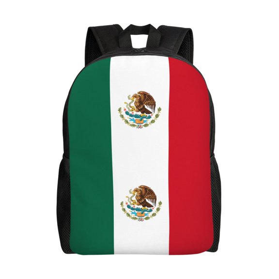 Women Men Mexican Flag Backpack Lightweight Rucksack Casual Daypack For Laptop Trave