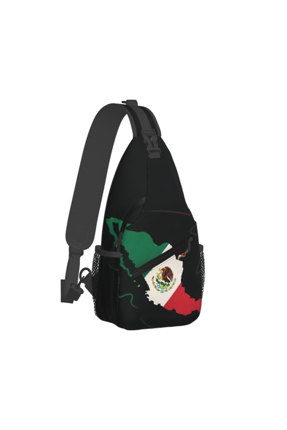 Women Men Mexico-Flag-Map Sling Backpack Casual Shoulder Sling Bag Gym Travel Hiking Daypack