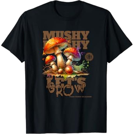 Waeb Design Women Men Mushroom Lovers Fungi Mycology Design Graphic T-Shirt, Size S ...
