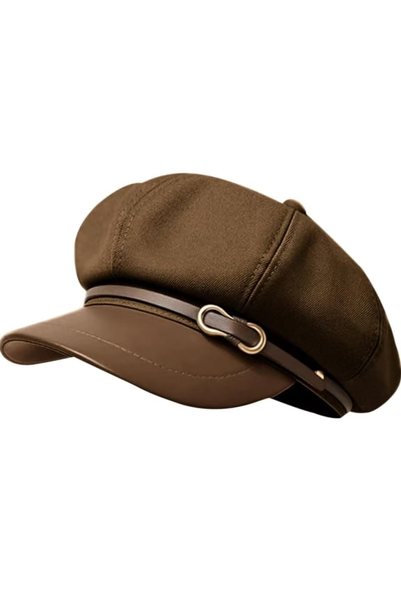 Women Men Newsboy Hats, Vintage Octagonal Beret, Adjustable Leather Strap Baker Cap, Fall Winter Y2K Fashion Hat