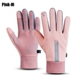 thumbnail image 1 of Women Men Non-slip Touch Screen Outdoor Windproof Cold Proof Full Finger Mittens Winter Gloves PINK M, 1 of 8