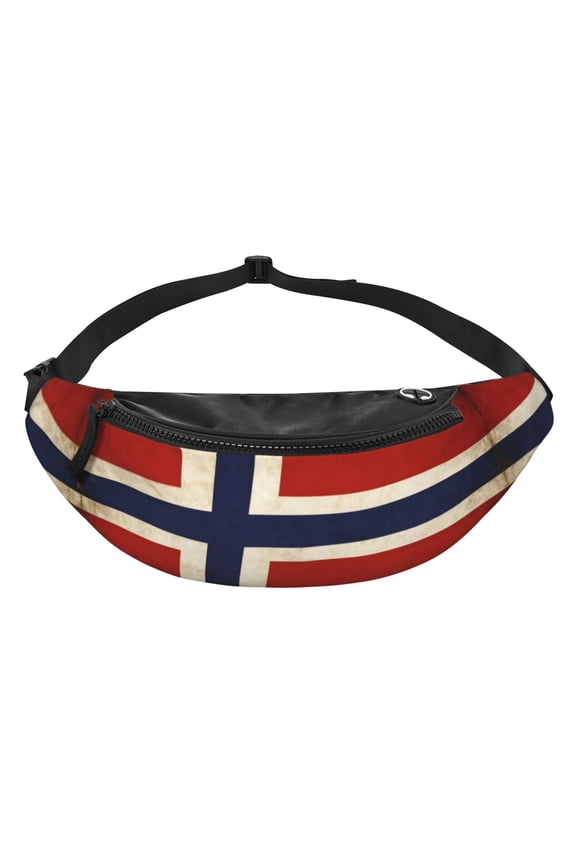 Women Men Norwegian Flag Crossbody Fanny Waist Bag Pack Belt Bag for Travel Hiking