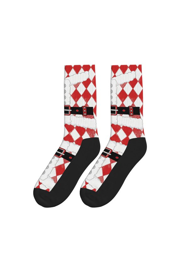 Women Men Novelty Crew Socks Christmas Santa Claus Athletic Socks