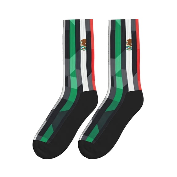 Women Men Novelty Crew Socks Mexican Roots Athletic Socks