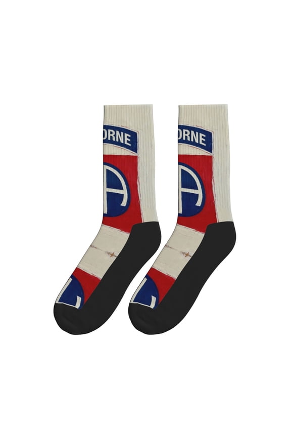 Women Men Novelty Crew Socks Us Army Retro 82nd Airborne Division Athletic Socks