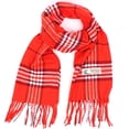 thumbnail image 1 of TZ Promise Women Men Orange Plaid Scarves Classic Warm Soft with Fringes for Winter, 1 of 2