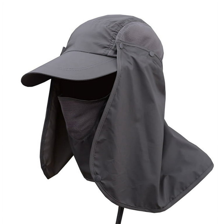 Men Women Outdoor Sun Hat Hiking Fishing Hat With Face Neck Flap Protect  Cover