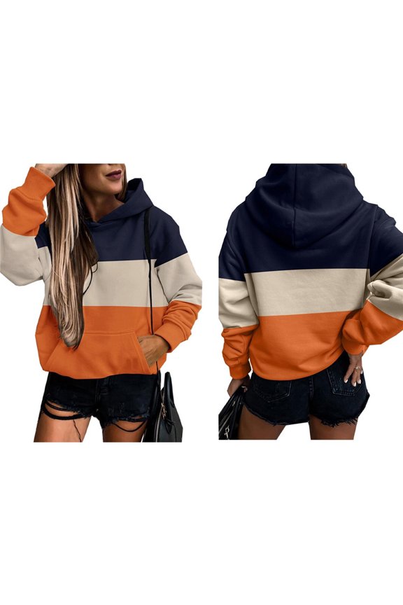 Women Men Oversized Leopard Graphic Long Sleeve Hooded Sweatshirts 2000s Y2K Pullover Orange L