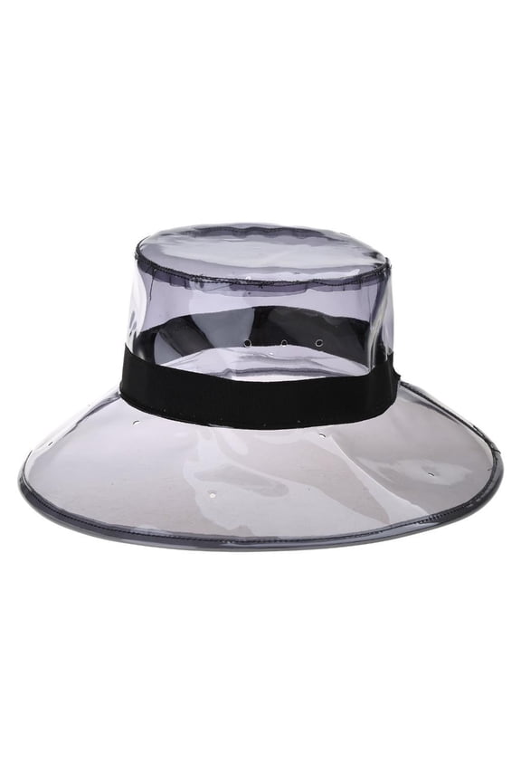 Women Men PVC Transparent Bucket Hat Bright Jelly Color Wide Brim Breathable Fisherman Rain Hat