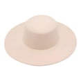 thumbnail image 1 of Women Men Panama Hat with Braided Rope Elegant Wide Brim Felt Fedora Caps for Daily Life Wedding Party, 1 of 5