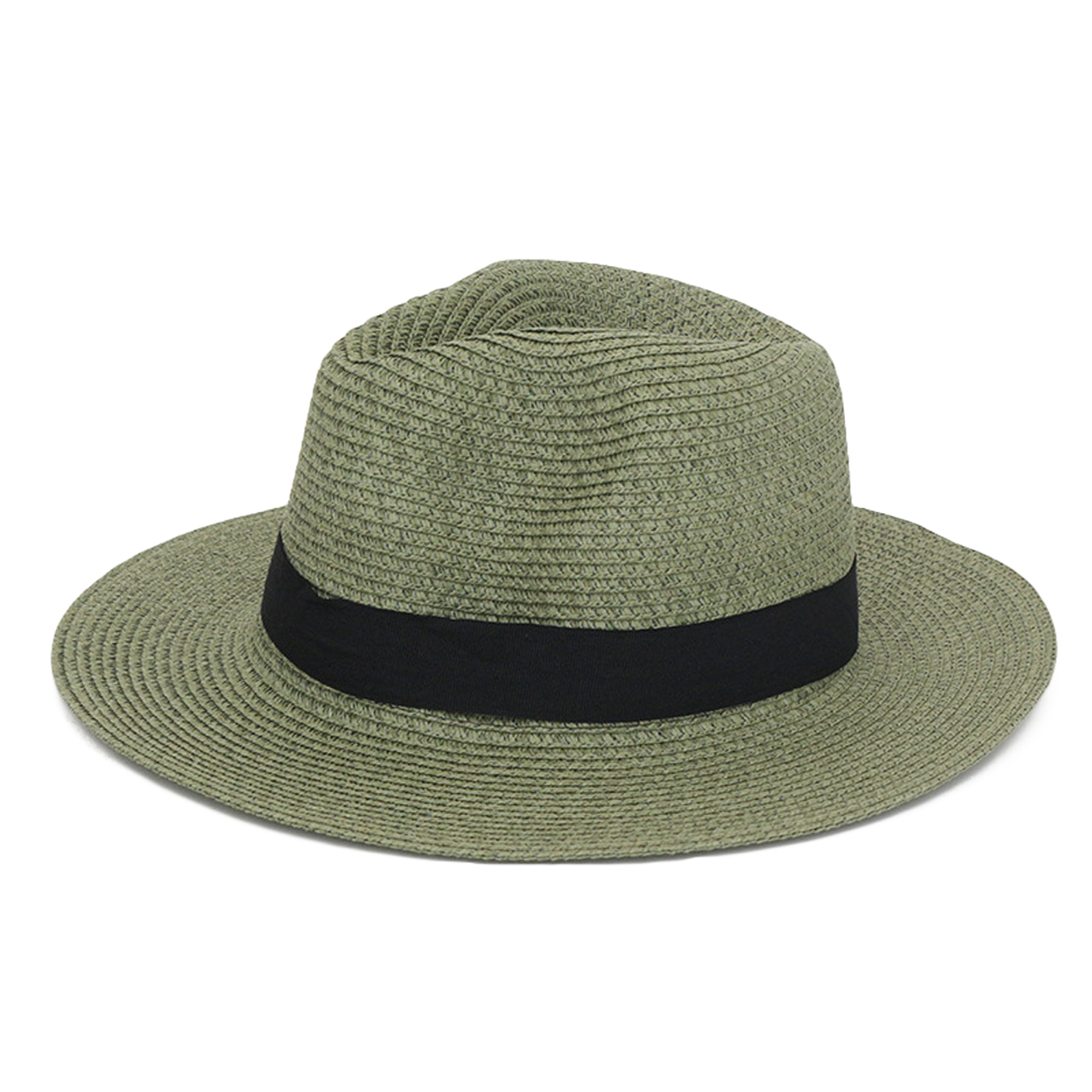 Women Men Panama Straw Hats Summer Breathable Square Buckle Wide Brim ...