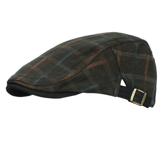Women Men Plaid Embroidery Hat Simple Peaked Cap Washed Breathable Forward Cap