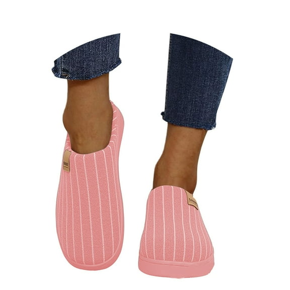 Women Men Plush Soft Slippers Fall Winter Warm Slip On House Shoes Anti-Skid Indoor Outdoor Dearfoams Slippers for Women Men,Color:Pink,Size:7-8