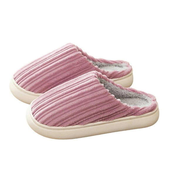 Women Men Plush Soft Slippers Fall Winter Warm Slip On House Shoes Anti-Skid Indoor Outdoor Dearfoams Slippers for Women Men,Color:Purple,Size:8