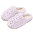 thumbnail image 1 of Women Men Plush Soft Slippers Fall Winter Warm Slip On House Shoes Anti-Skid Indoor Outdoor Dearfoams Slippers for Women Men,Color:Purple,Size:8, 1 of 5