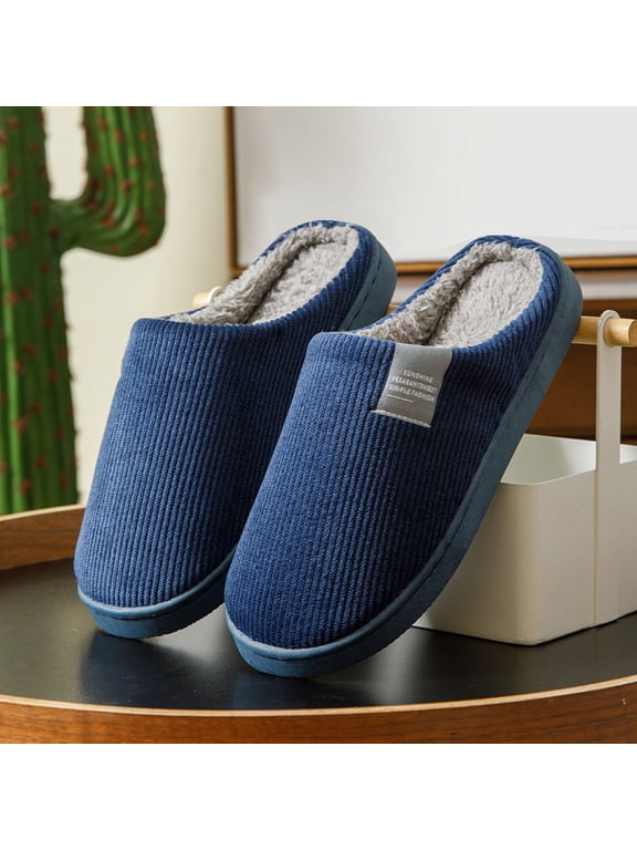 Women Men Plush Soft Slippers Winter Warm Slip On House Shoes Anti-Skid Indoor Outdoor