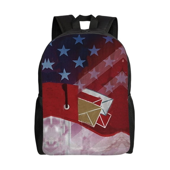Women Men Postal Worker Us Flag Backpack Lightweight Rucksack Casual Daypack For Laptop Trave