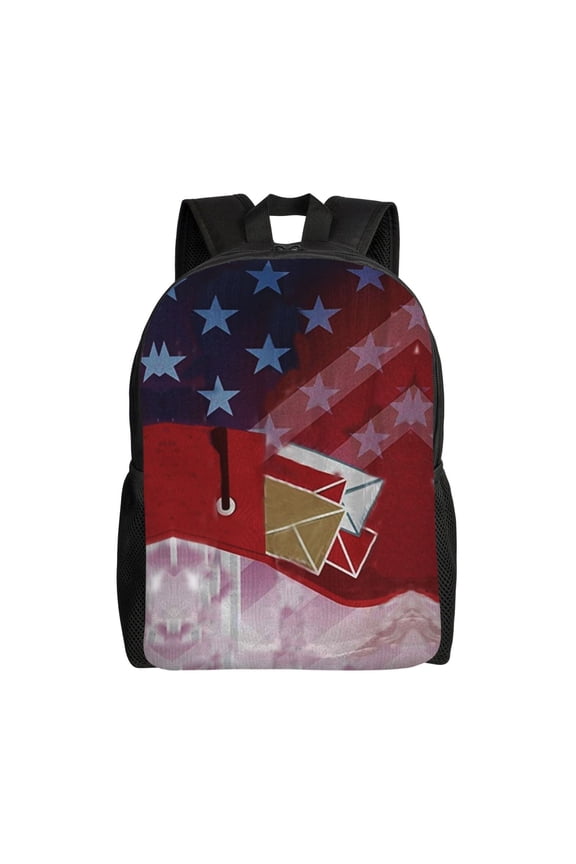 Women Men Postal Worker Us Flag Backpack Lightweight Rucksack Casual Daypack For Laptop Trave
