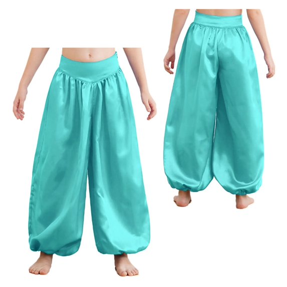 Women Men Prince Cosplay Harem Pants Satin Belly Dance Tribal Harem Long for Masquerade Party Trousers