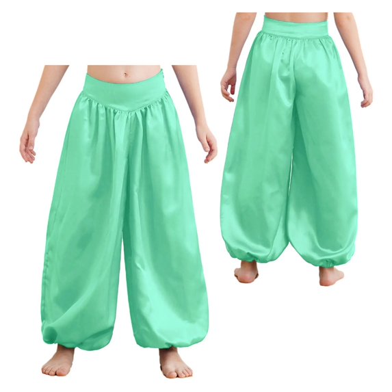Women Men Prince Cosplay Harem Pants Satin Belly Dance Tribal Harem Long for Masquerade Party Trousers