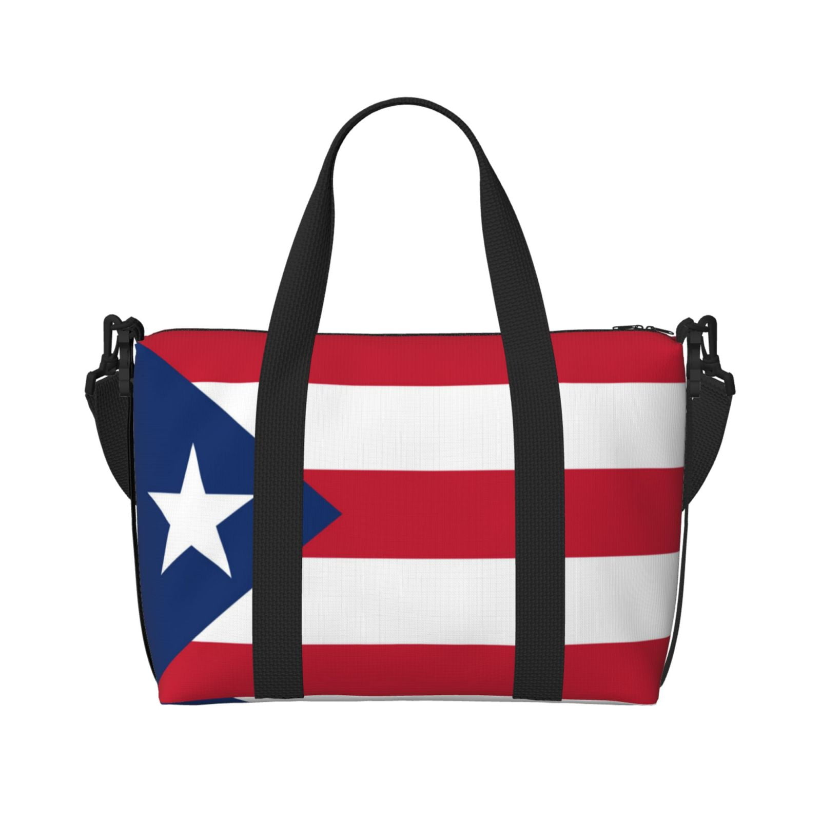 Women Men Puerto-Rico Flag Gym Duffel Bag Travel Carry On Weekender Overnight Tote Personal Item Bag