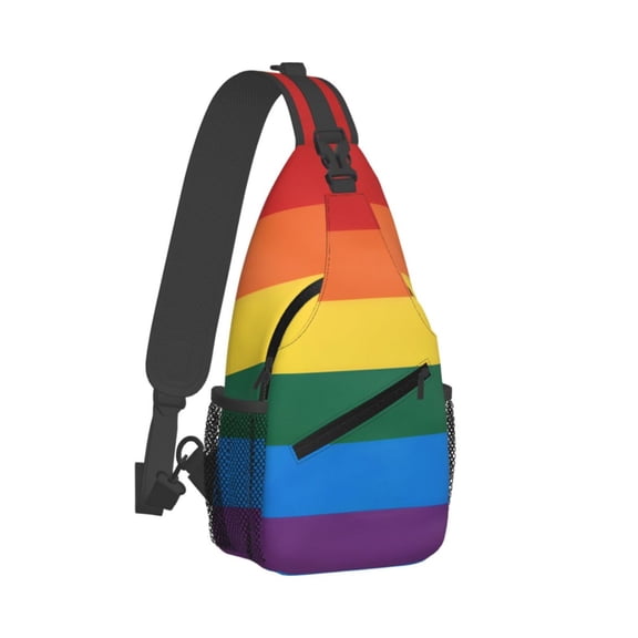 Women Men Rainbow Pride Flag Sling Backpack Casual Shoulder Sling Bag Gym Travel Hiking Daypack