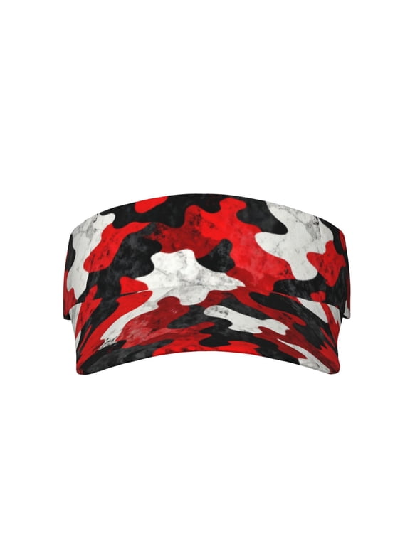 Women Men Red Camouflage Adjustable Fit Runners Sports Sun Visor