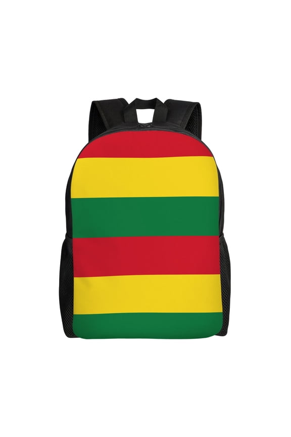 Women Men Reggae Rasta Flag Backpack Lightweight Rucksack Casual Daypack For Laptop Trave