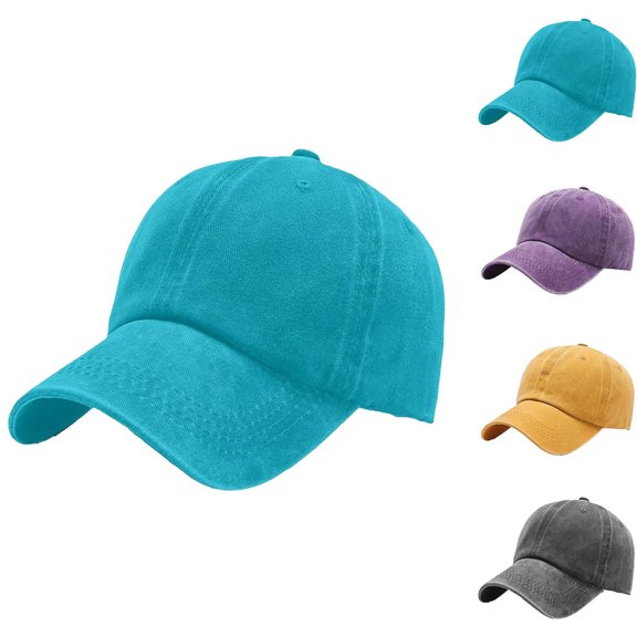 Women Men Retro Washed Cotton Baseball Cap Japanese Style Soft Top Sun Hat Yellow