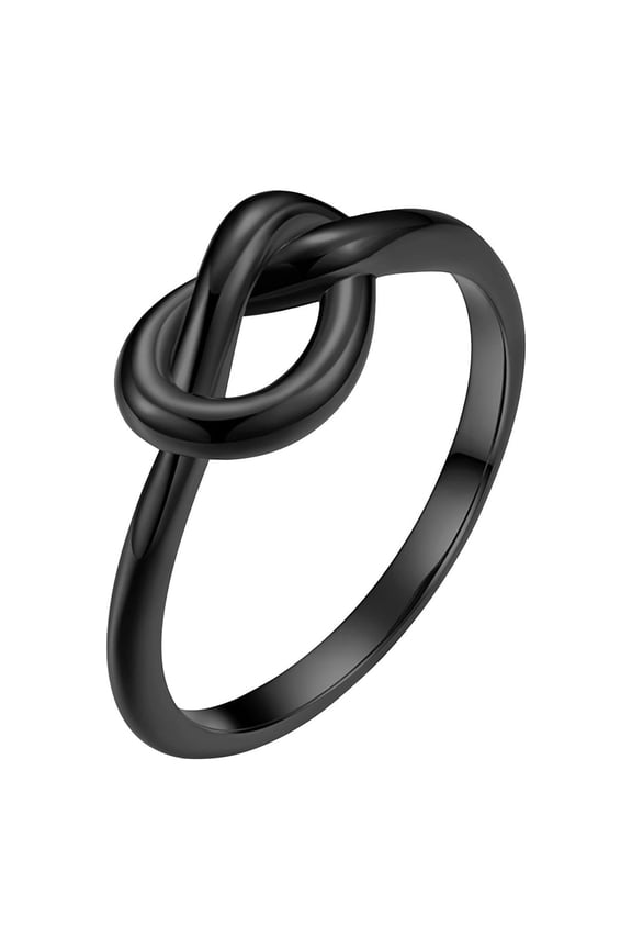 Women Men Ring Knotted Heart Titanium Steel Female Ring Jewelry Gift Finger