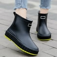 thumbnail image 1 of Women Men Short Rain Boots Lightweight Waterproof Garden Boots with Comfy Insoles Outdoor Anti-Slip Chelsea Rain Boots Stylish Mid Heel Rubber Ankle Booties, 1 of 6
