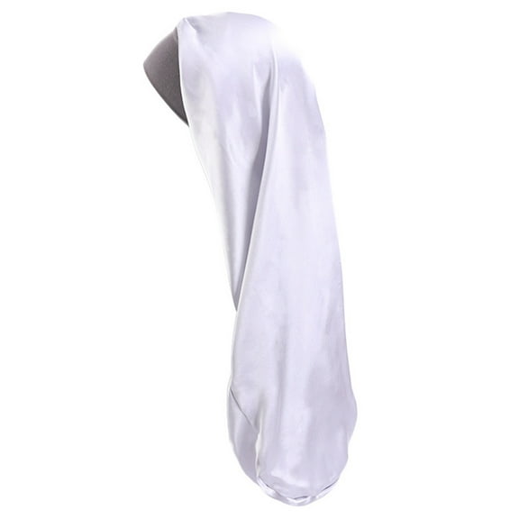 Women Men Silky Long Hair Sleeping Hat Elastic Wide Band Satin Headwrap Bonnet