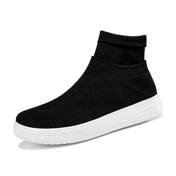 Women Men Sneakers Breathable Sock Shoes Slip on Mesh High Top Casual Shoes US12