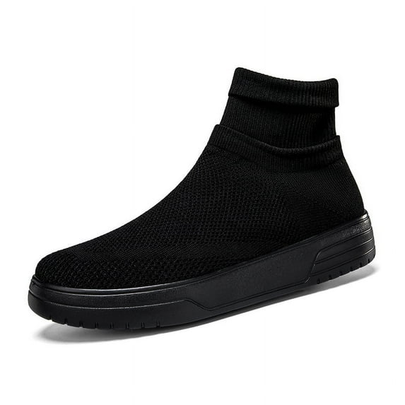Women Men Sneakers Breathable Sock Shoes Slip on Mesh High Top Casual Shoes US12