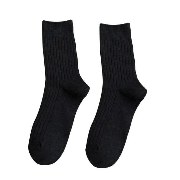Women Men Socks, Casual Solid Color Soft Skin-friendly Cotton Winter Feet Warmer Middle Tube Socks for Daily Wear