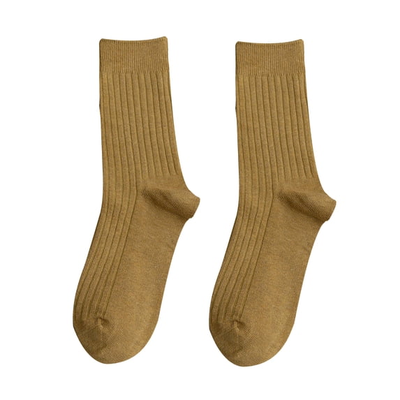 Women Men Socks, Casual Solid Color Soft Skin-friendly Cotton Winter Feet Warmer Middle Tube Socks for Daily Wear
