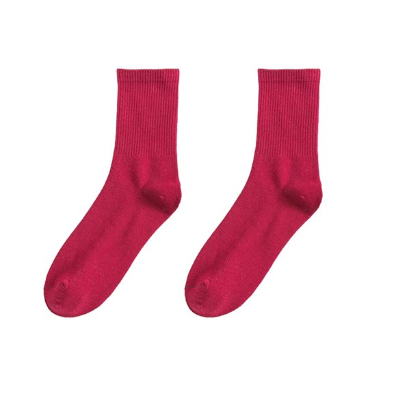 Women Men Socks, Casual Solid Color Soft Skin-friendly Elastic Cotton Sweat Absorption Breathable Middle Tube Socks for Spring Autumn Winter Daily Wear