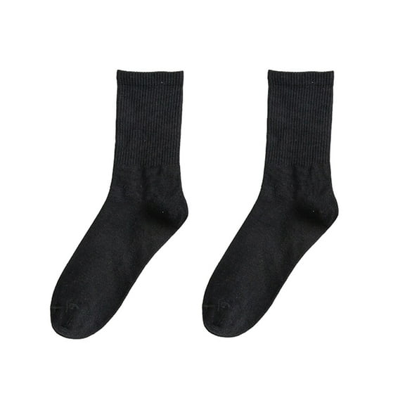 Women Men Socks, Casual Solid Color Soft Skin-friendly Elastic Cotton Sweat Absorption Breathable Middle Tube Socks for Spring Autumn Winter Daily Wear