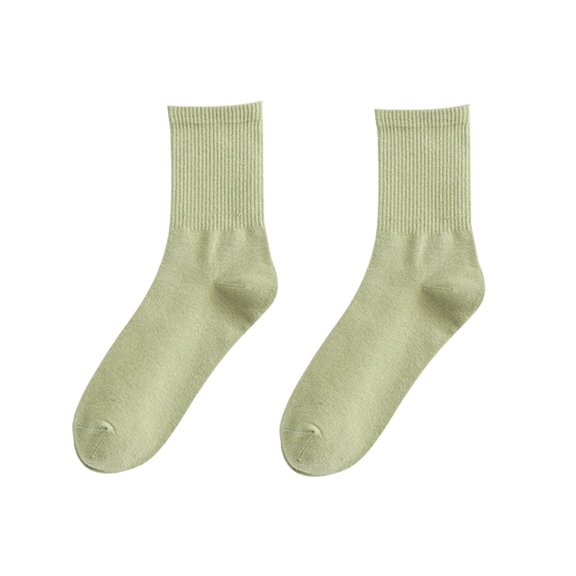 Women Men Socks, Casual Solid Color Soft Skin-friendly Elastic Cotton Sweat Absorption Breathable Middle Tube Socks for Spring Autumn Winter Daily Wear